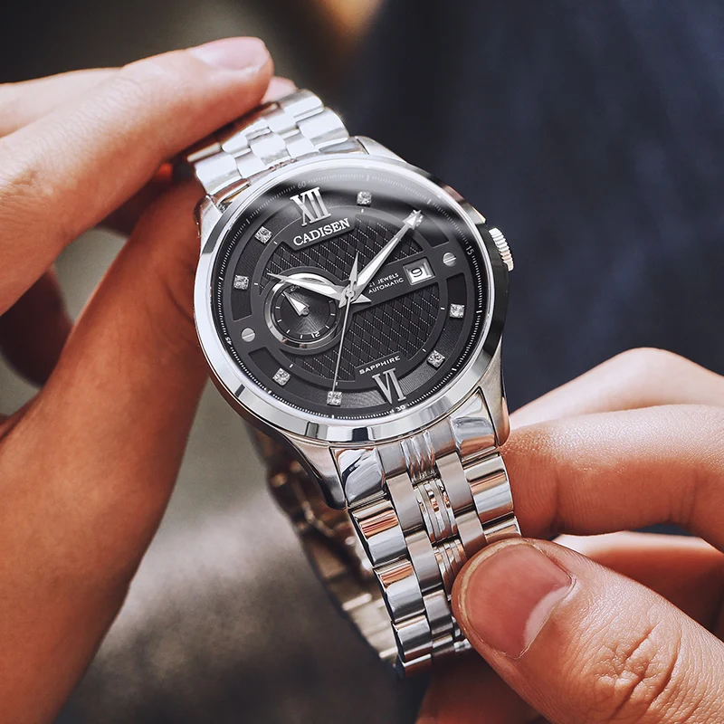 

CADISEN Mens Watches Top Brand Luxury Automatic Mechanical MIYOTA 8217 Watch Men Business Waterproof Watches Relogio Masculino