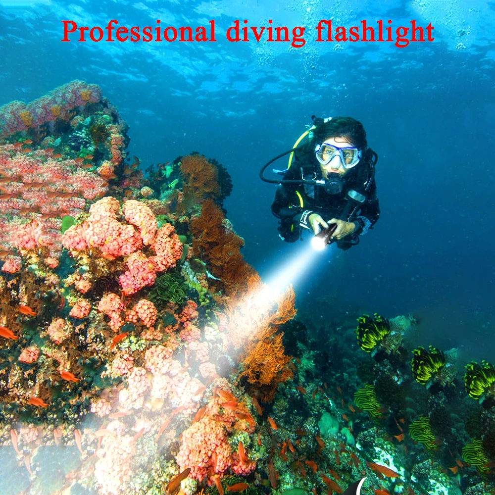 

Underwater led flashlight torch XHP70.2 XHP70 Diving Military Ultra Bright Lanterna IPX8 Lantern underwater hunting Zaklamp