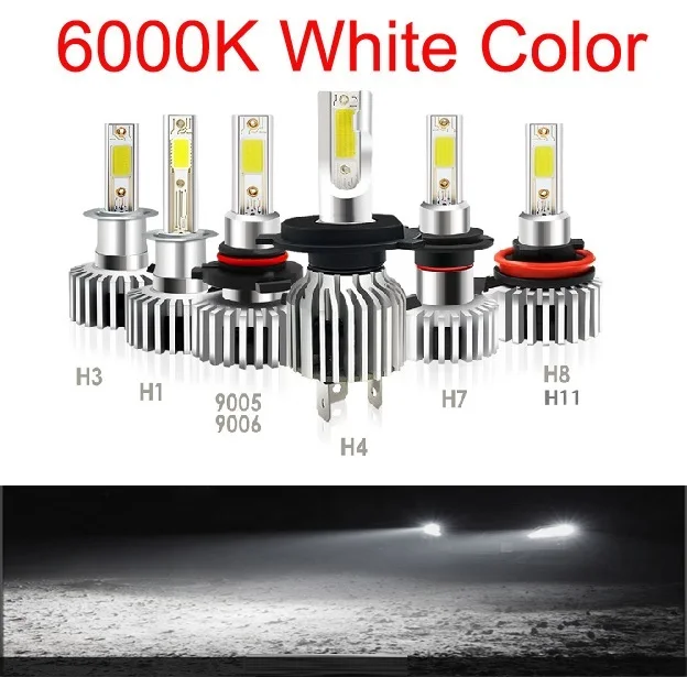 2 шт., 60 Вт, 12000 лм, автомобильные светодиодные лампы для фар H11 9006 HB4 9005 HB3 H4 H7 H8 H9 H1, комплект мини-фар для дальнего/лучевого света, противотуманные фары