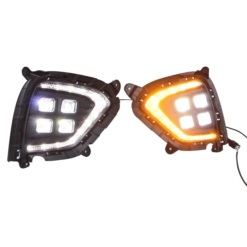 

2Pcs for Hyundai IX25 Creta 2017 with Yellow Turn Fog Light Daytime Running Light