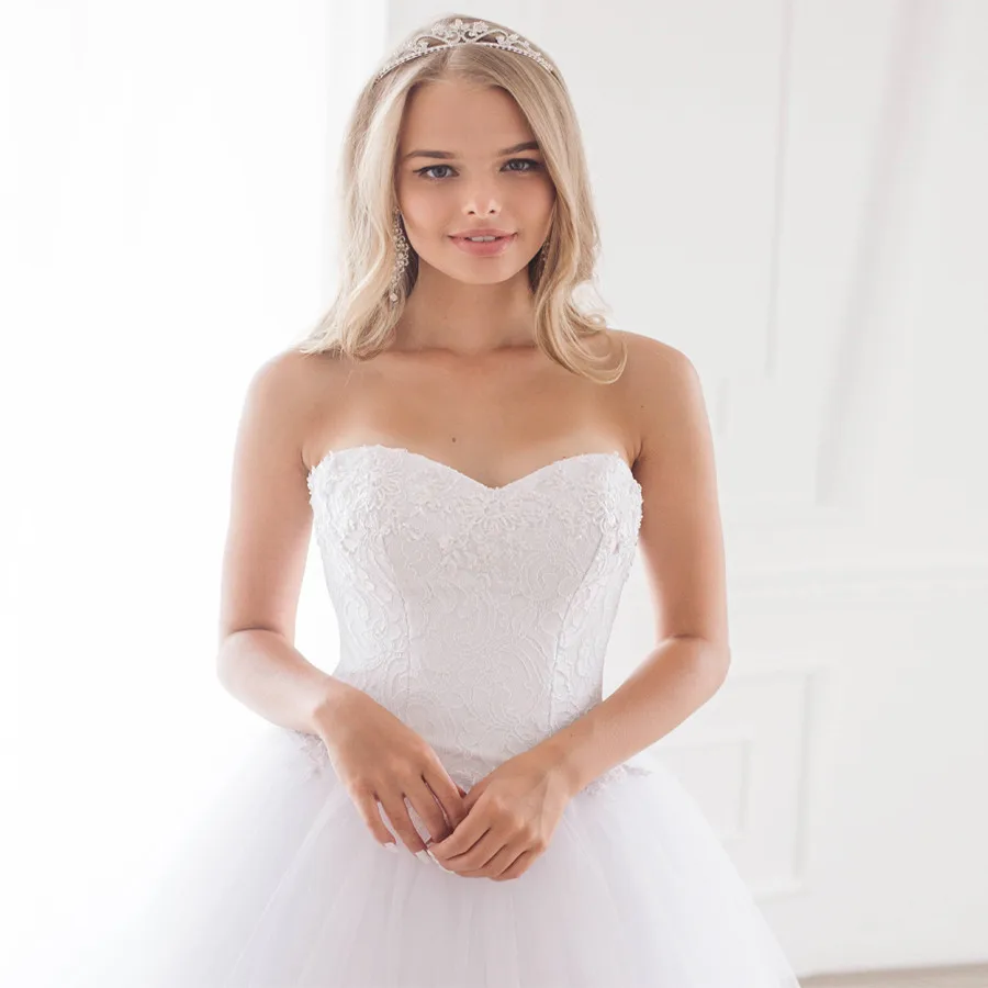 Халат де Mariage свадебное платье белое милое с кружевами Свадебные платья бальное