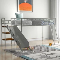 twin metal low loft bed with slide and storage multifunctional design kids bed childrens bunk bed furniture for bedroom