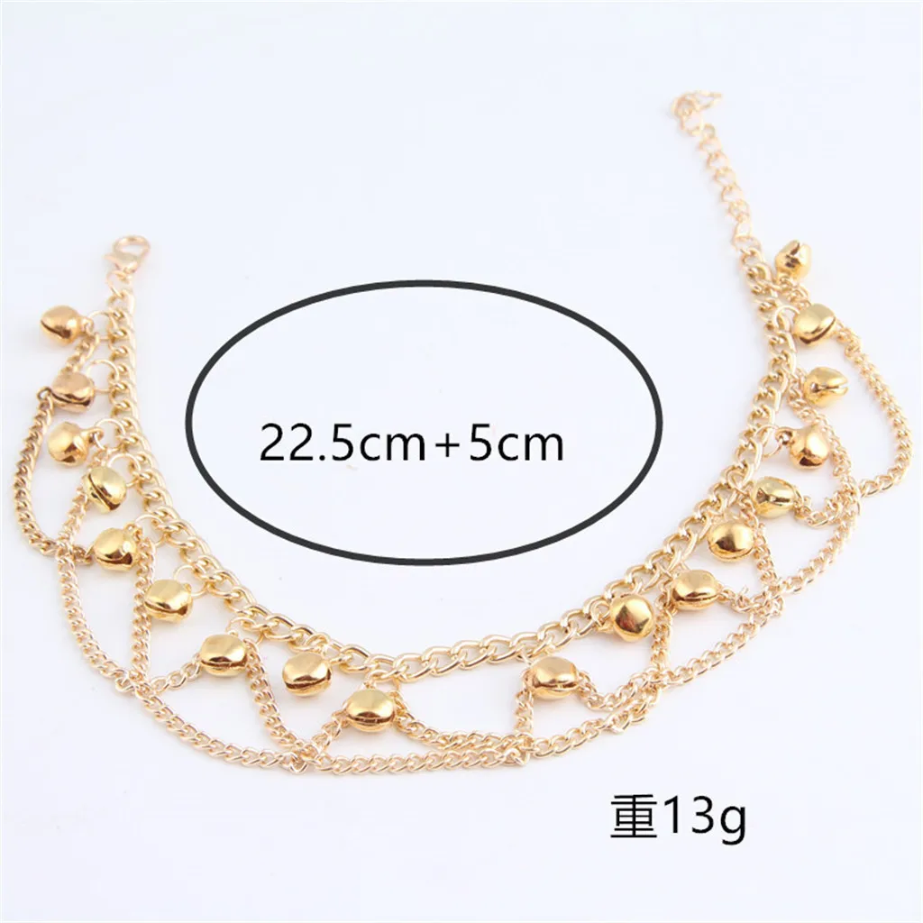 

Simple Bohemian Style Wavy Tassel Bells Fashion Design Anklet Bracelets For Women Accesories