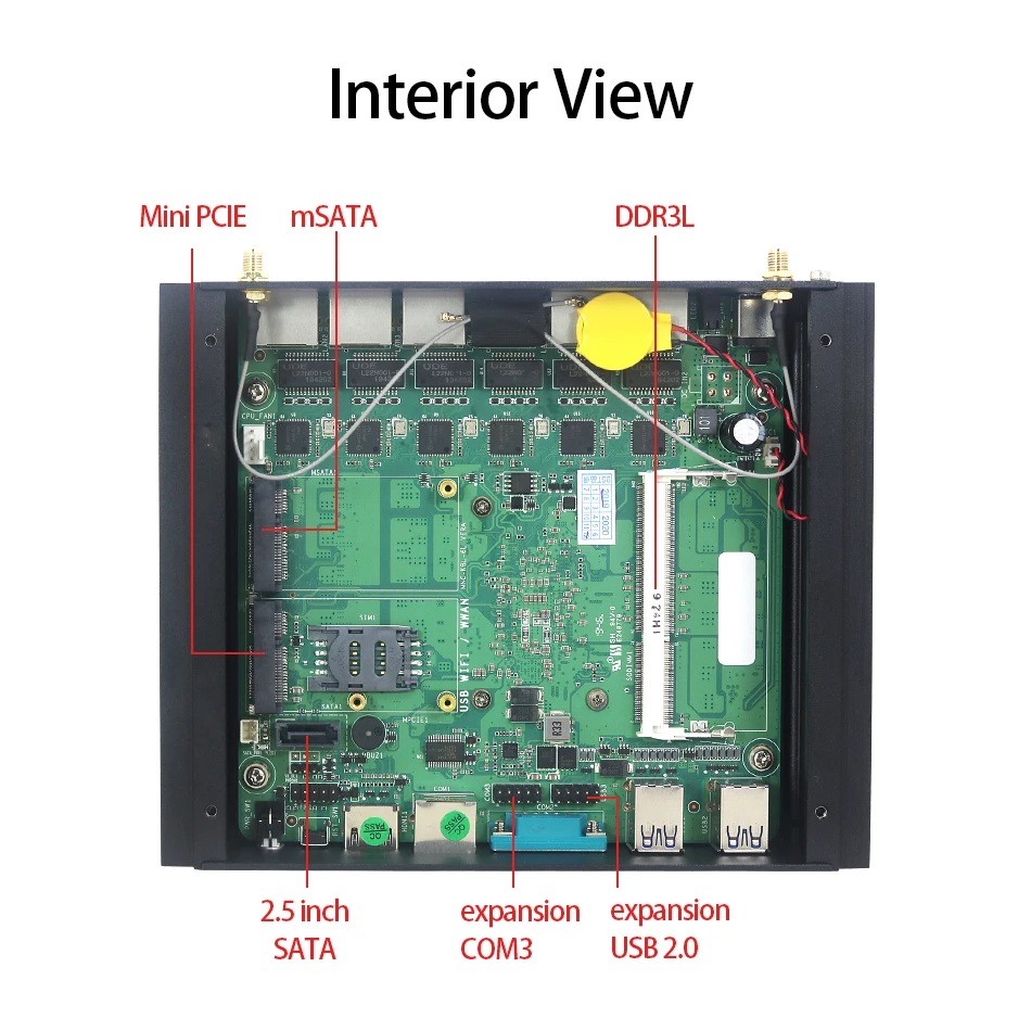 6LAN гигабитный Ethernet промышленный мини ПК безвентиляторный Celeron 3865U Pentium 4417U