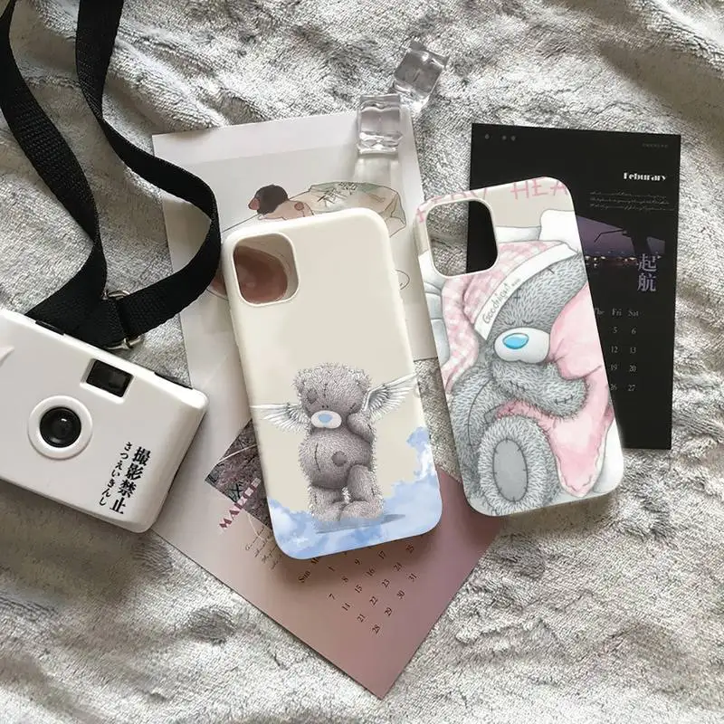 

Tatty Teddy bear lovely doll Phone Case Candy Color for iPhone 6 7 8 11 12 s mini pro X XS XR MAX Plus