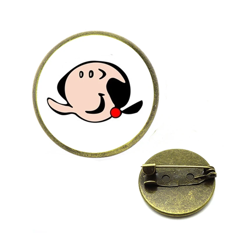 Popeye Броши моряк аниме мультфильм ювелирные изделия стекло кабошон булавки