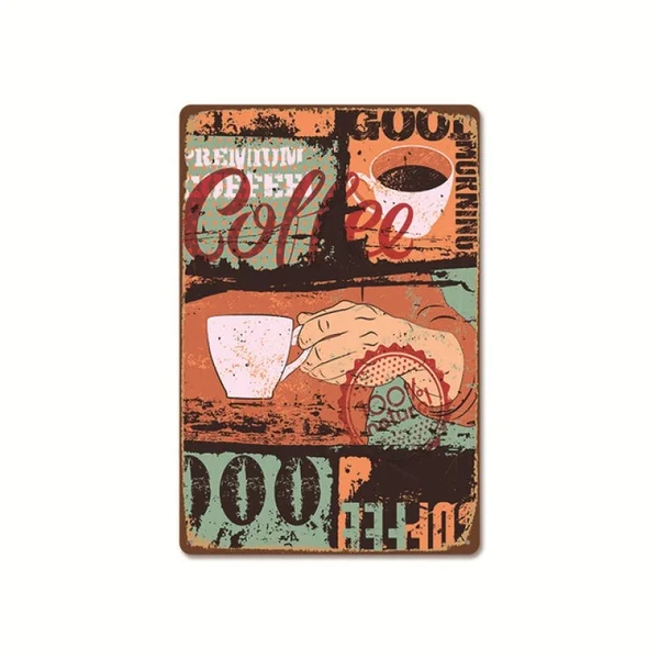 

Винтажный кофейник, металлический жестяной знак 8x12 дюймов, ретро, для дома, кухни, кафе, офиса, бара, паба, Настенный декор, новинка