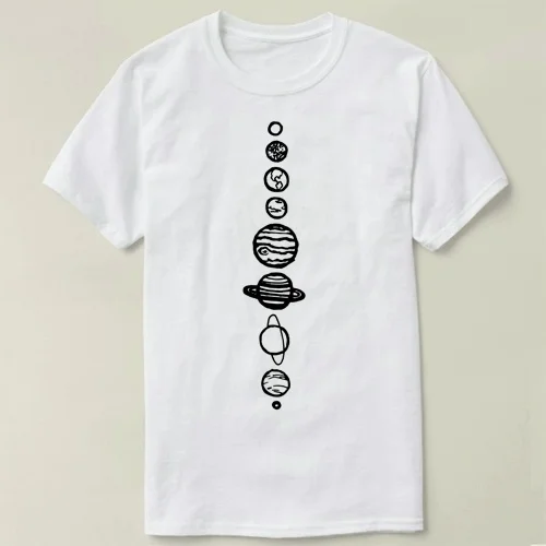 

Physics Solar System Science Tee Short Sleeve Cotton T-shirt Women and Men
