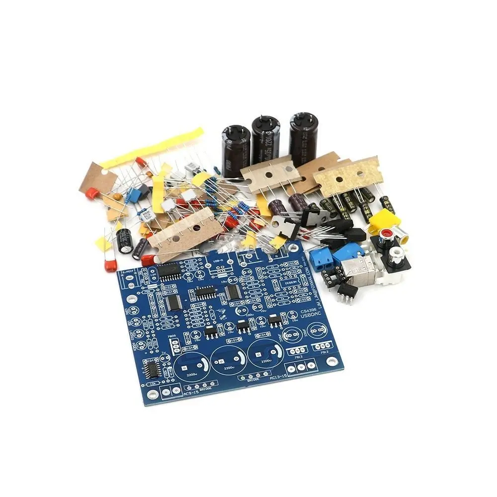Бесплатная доставка Новый CS4398 ЦАП DIY Kit с USB оптического волокна 24/192K набор