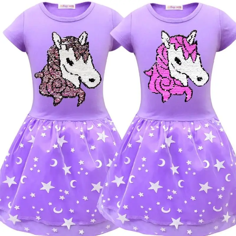 Новинка 2020 года Вечерние платья принцессы с единорогом для маленьких девочек