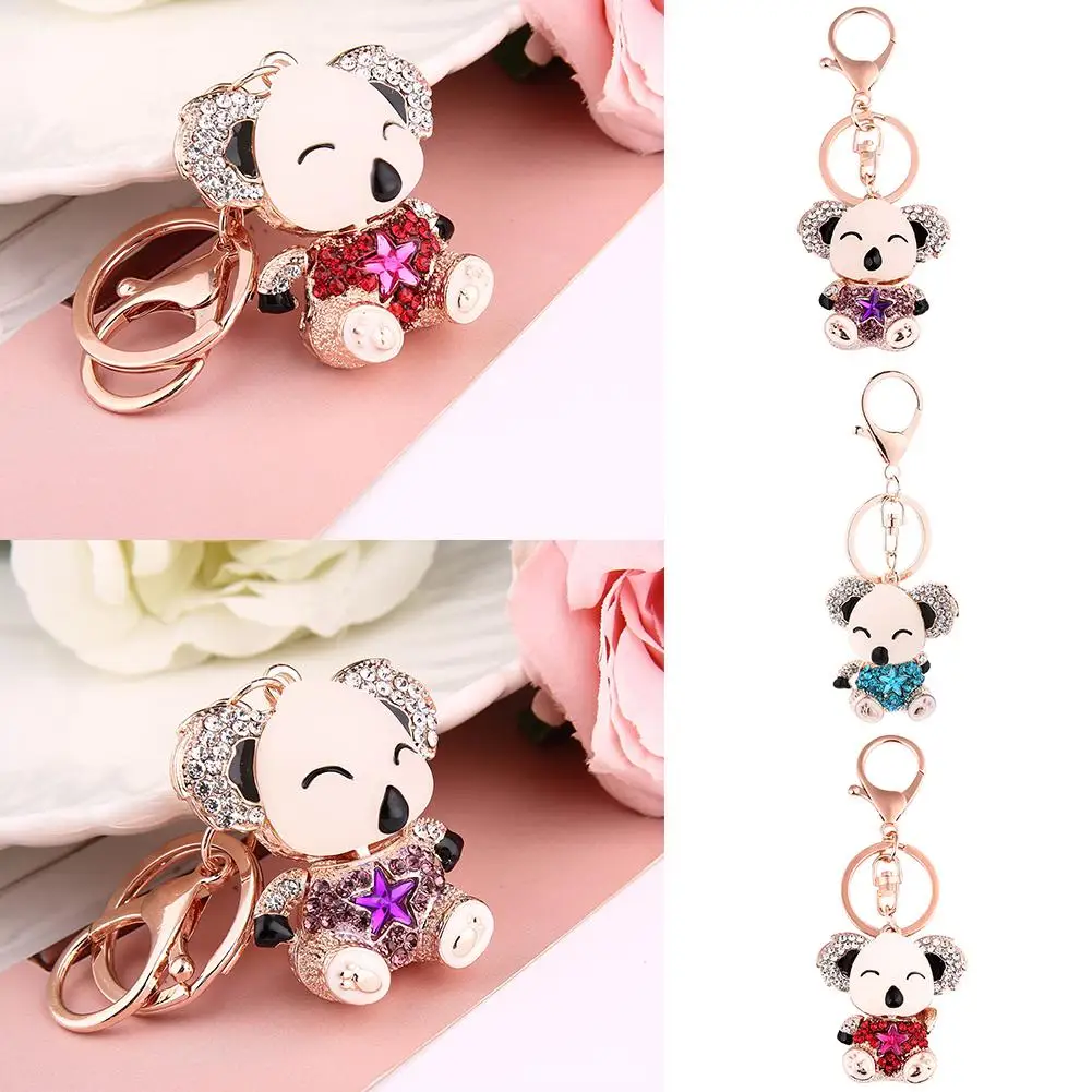 Прекрасный мультфильм коала Стразы сплав брелок для женщин сумка висячий Декор