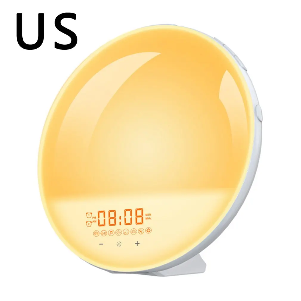 

Tuya Smart WiFi Wake Up Light Sunrise Alarm Clock 7 Colors Sunrise/Sunset FM Radio Digital Nightlight For Alexa Google Home
