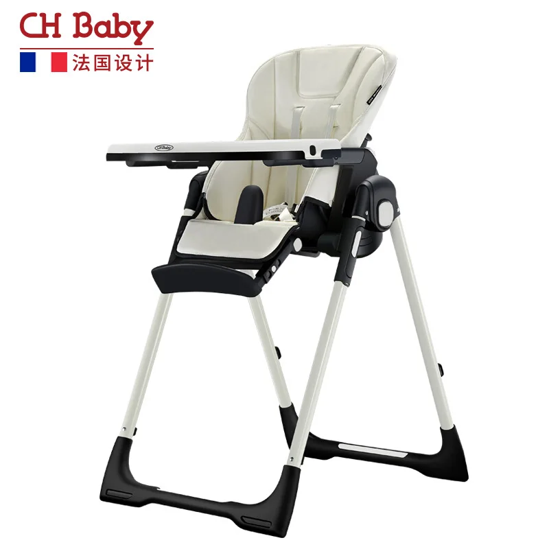 Baby Feeding Chair Multifunctional Leather Folding Portable Reclining Dining Chair Adjustable Height  Kid Table High Chair