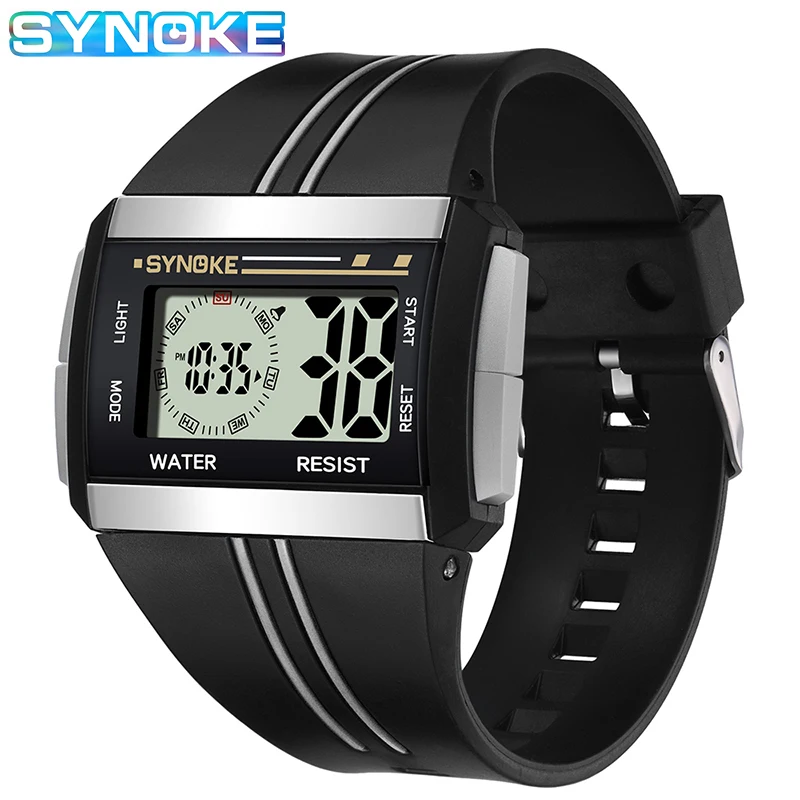 

SYNOKE Men Digital Watch LED Display Waterproof Male Wristwatches Chronograph Calendar Alarm Sport Watches Relogio Masculino