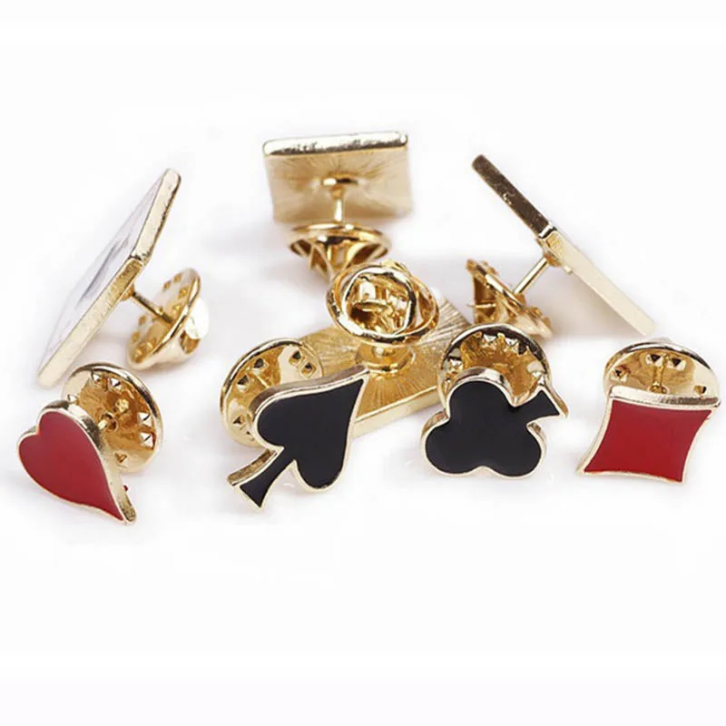 Женская/Мужская эмалированная брошь в виде игральных карт металлическая форме