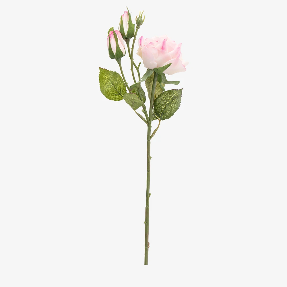 Pink Красивые большие искусственные розы, латексные цветы, ветка 2 бутона, настоящие на ощупь, свадебные фальшивые цветы для дома, рождественские украшения, белые - Цвет: Pink