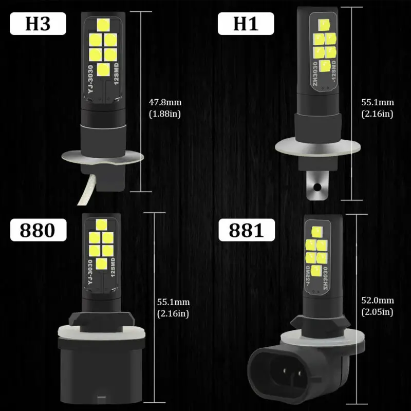 

Durable New Practical Quality H1 LED Fog Lights 108W/Pair 2Pcs 3030 LED Lamp Bead Strobe Headlight Accessories