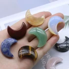 1 шт. миниатюрная статуя Луны из натурального хрустального камня цветной талисман лечебный подарок для медитации для коллекции домашний декор для аквариума