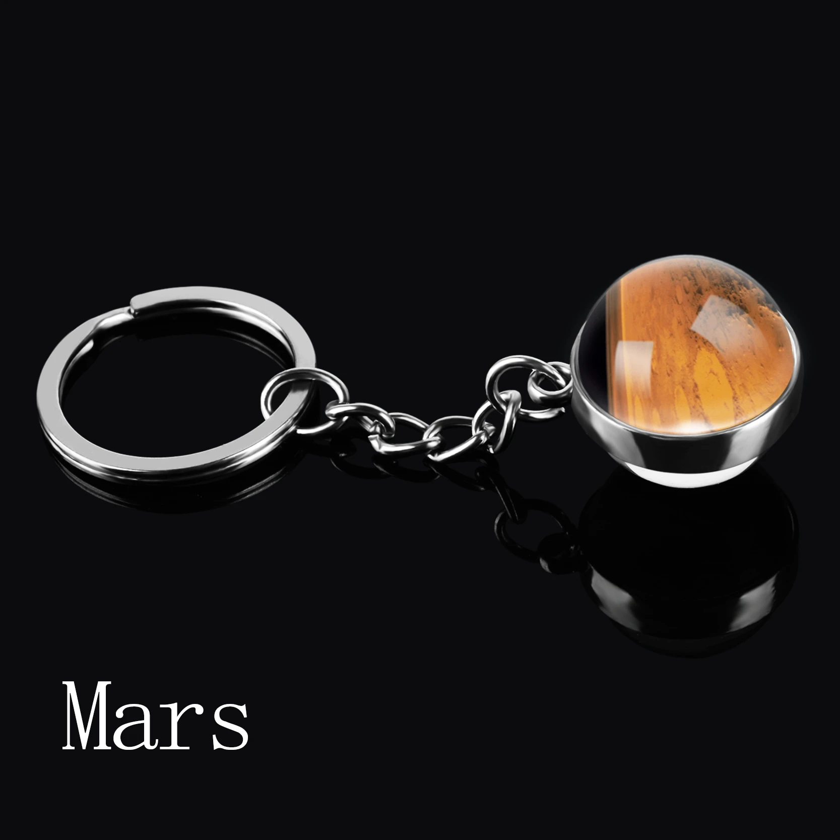 Solar System Planet Mars Uranus Keychian Glass Ball Doule Sided Key Rings Holder For Women Men Gift | Украшения и аксессуары