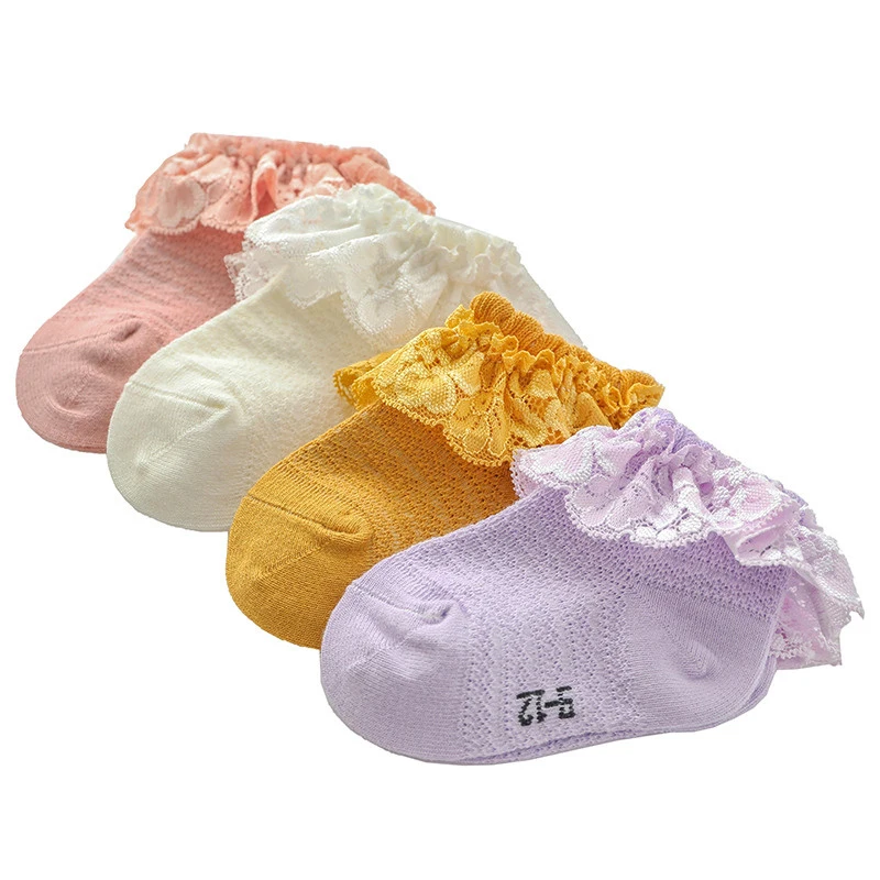 

Newborn Baby Combed Cotton Socks 2021 Lace Princess Cotton Short Socks For Girls Spring Summer Breathable Sox Free Shipping