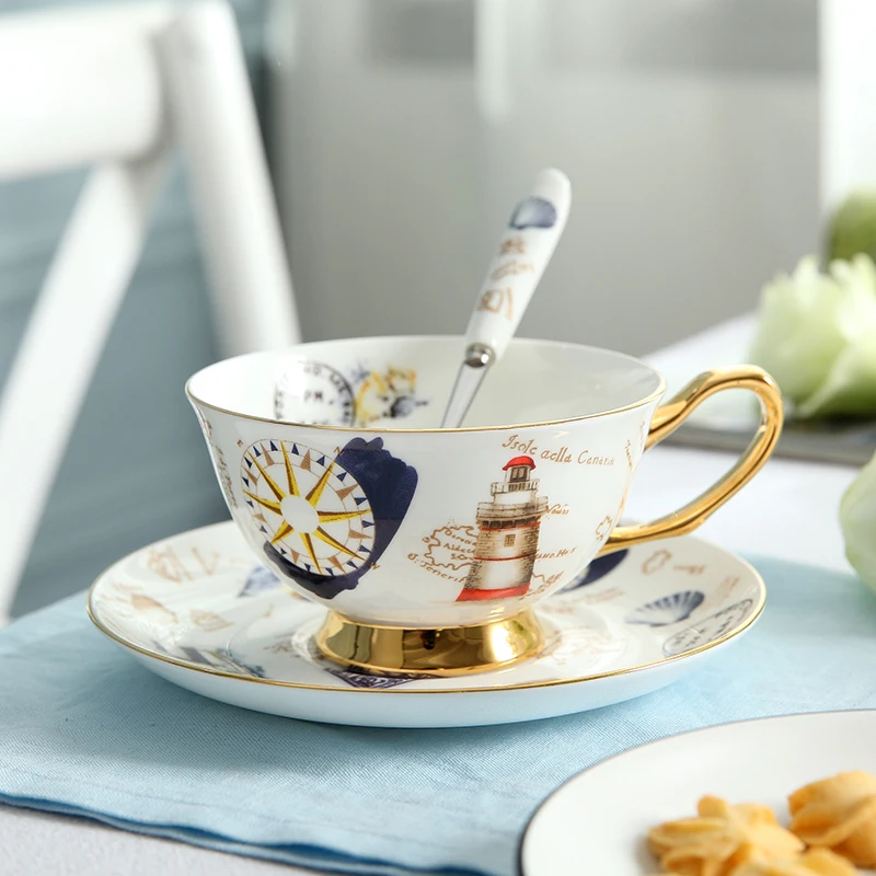 1Cup Ретро штамп костяной фарфор чайная чашка блюдце ложка набор 200 мл Европейская Современная фарфоровая кофейная чашка кафе керамическая чайная чашка Прямая поставка - Цвет: 1Cup