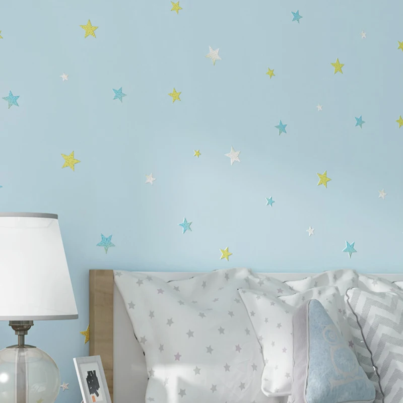 2020 новые Мультяшные обои для детской комнаты стикер 3d самоклеющиеся Луна Звезда
