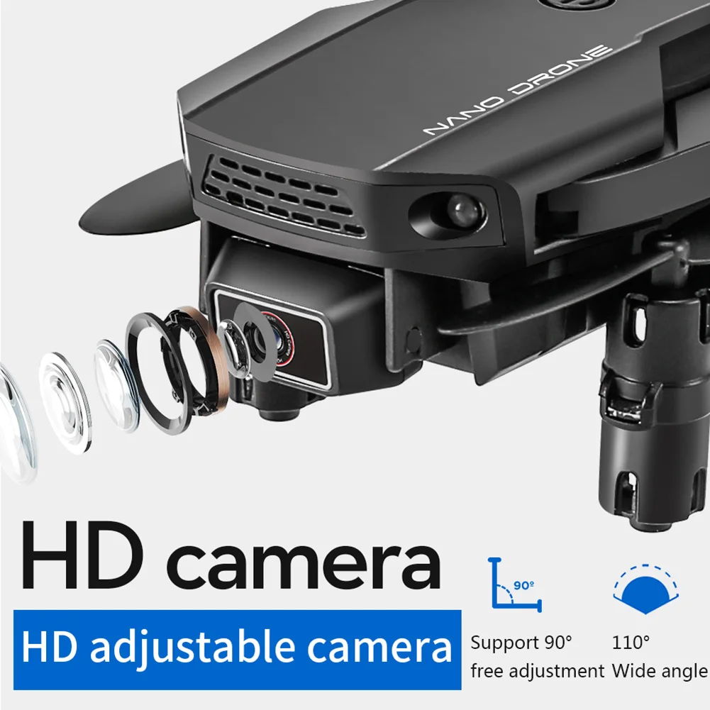 

Mini Folding Drone 4K 110 Wide Angle Camera Live Video RC Quadcopter with Altitude Hold for Kids and Adults