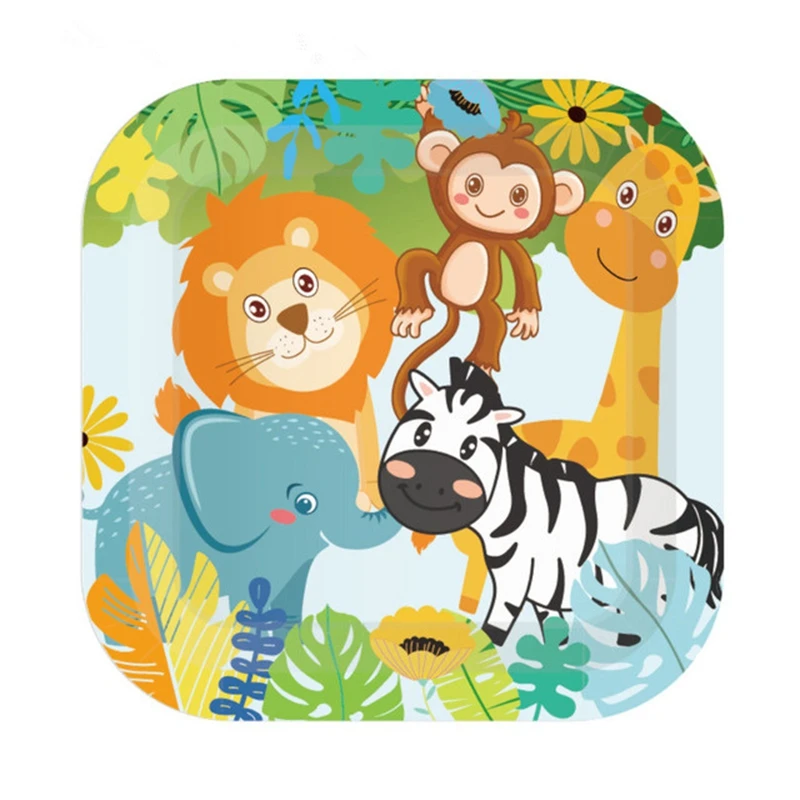 Скатерть для детского стола с изображением сафари в джунглях 130 х 220 см 1 шт. | Дом и