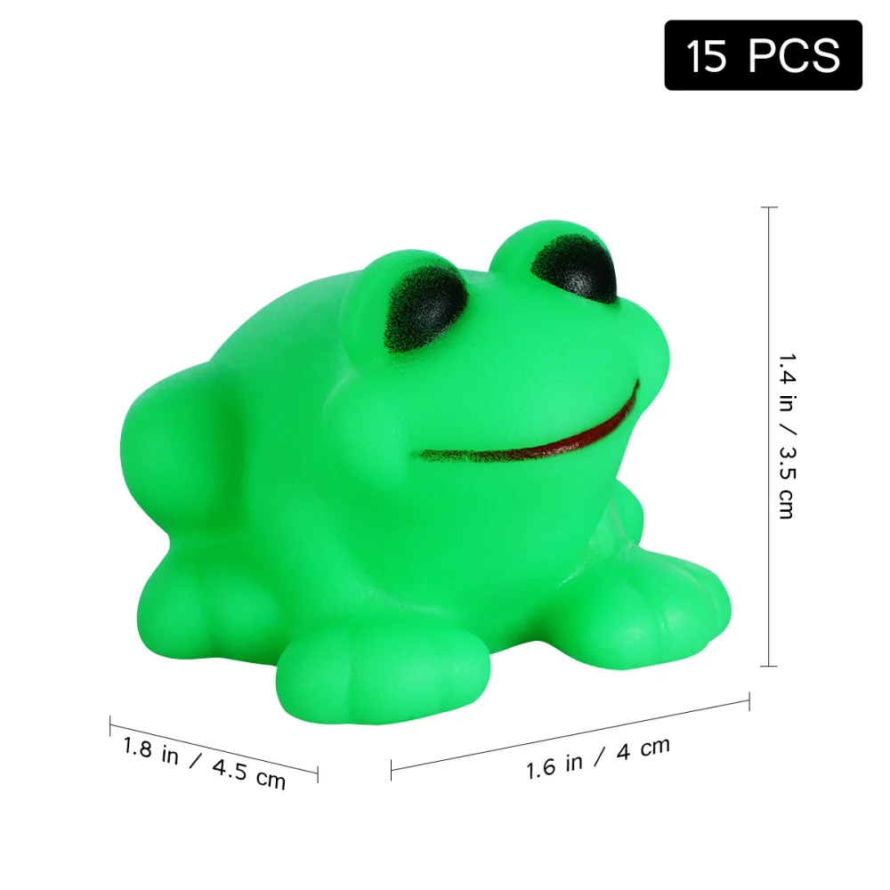 

15 Pcs Baby Bath Toys Squeeze Sound Bathtime Fun Toys Funny for Toddlers and Kids Green
