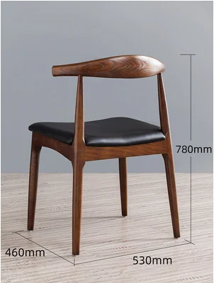 Nordic horn chair modern minimalist back lazy desk retro home solid wood dining y29 |