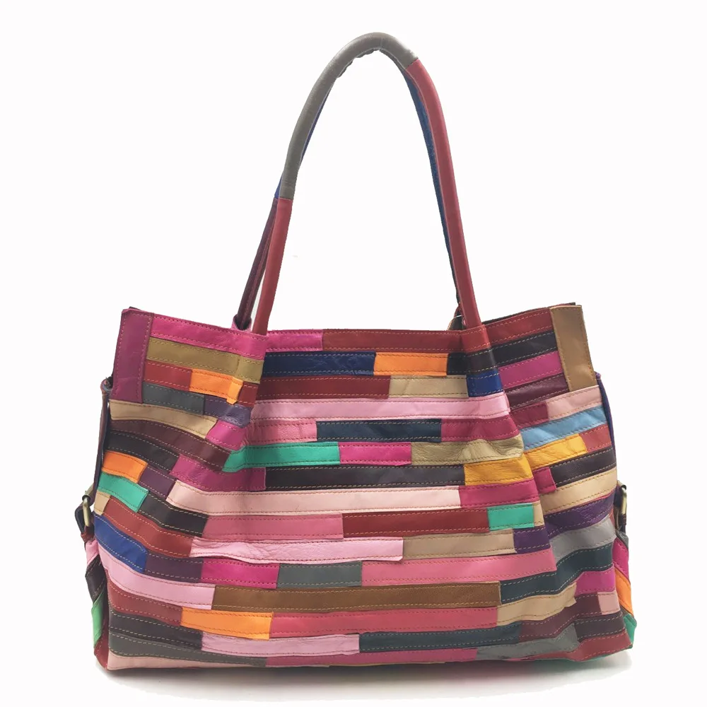 

New Women's Hand Bag European And American Fashion Single Shoulder Bag Elegant Handbag Classic Multi-color Patchwork Casual Bag