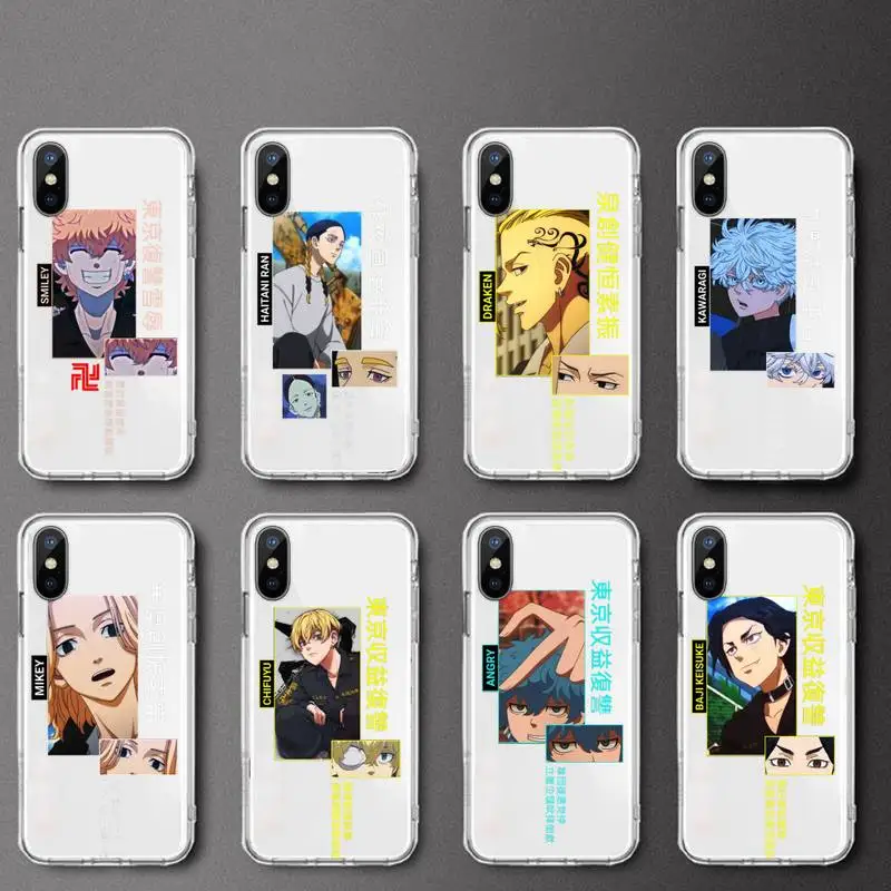 

Japan anime Tokyo Revengers Phone Case Transparent soft For iphone 12 11 13 7 8 6 s plus x xs xr pro max mini