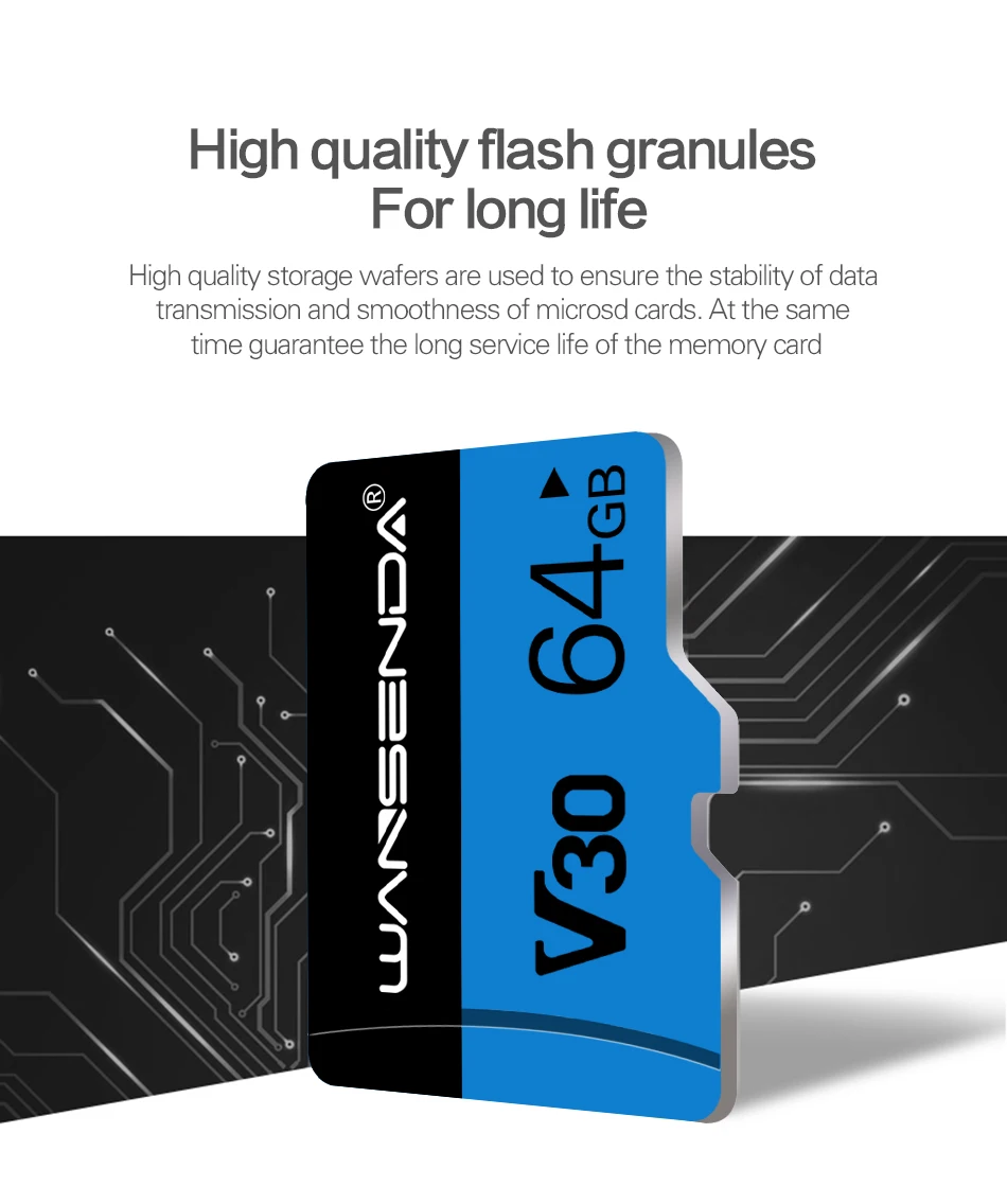 WANSENDA, карта памяти, Micro SD, 16 ГБ, 32 ГБ, 64 ГБ, класс 10, Microsd, TF карта, 128 ГБ, Transflash, 4 K, карта с бесплатным адаптером