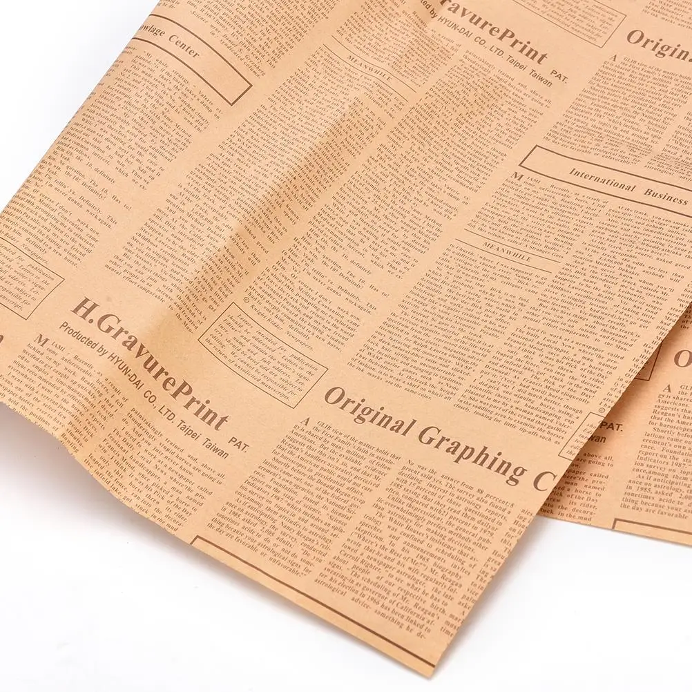 

1Pcs Vintage Newspaper Wrapping Paper Gift Wrap Artware Packing Package Paper Christmas Kraft Paper 52x75cm Random Color
