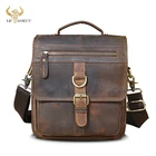 Портфель мужской из кожи Крейзи Хорс, дизайнерский школьный мессенджер на ремне, винтажная Сумка-Кроссбоди для колледжа, тоут для планшета 9,8 дюйма, ранец, 039