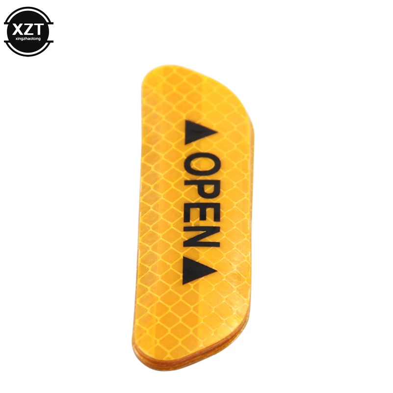 yellow 4 шт./компл. DIY Автомобиль открыть светоотрающей полосой Предупреждение отражающая открытая уведомления велосипедные аксессуары наружные двери автомобиля наклейки на автомобиль - Название цвета: yellow