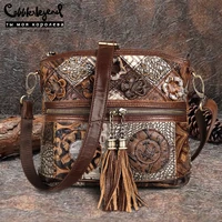 cobbler legend women bag bohemian genuine leather designer floral crossbody luxury shoulder lady tassels vintage splice handbags
