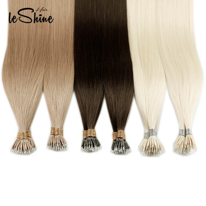 Leshine Remy Nano Ring Links человеческие волосы для наращивания 0 8 г/локон 20 &quotкератиновые