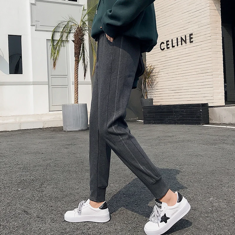 Спортивные брюки женские модные осенне-зимние для женщин новинка 2021 с флисовой