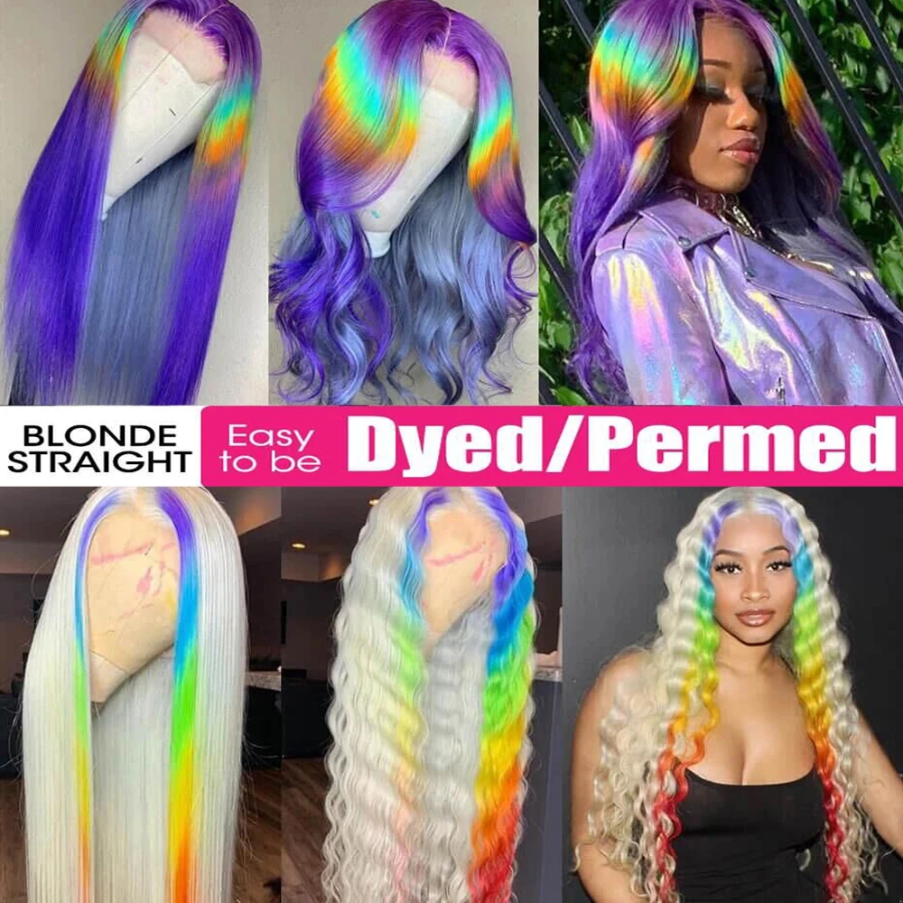 

613 Glueless Brazilian Straight Human Hair Lace Wig Pre Plucked 150% Pure 613 Blonde Remy 13x1 Lace Part Wigs Bleached Knots