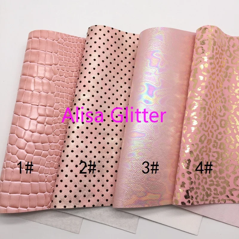 1 шт. А4 Размер 21х29см Алиса блестящая розовая крокодиловая зернистая
