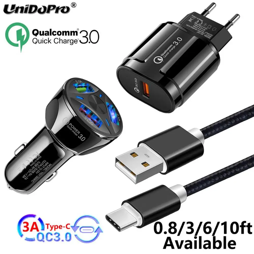 Кабель USB Type C QC 3 0 Автомобильное зарядное устройство AC EU для Huawei Mate 30 20 20X 5G 10 P20 Lite P30
