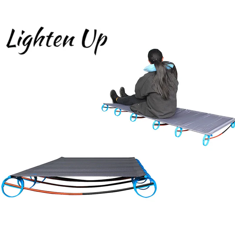 

Outoor Grey Ultralight Folding Single Camp Bed Portable Compact for Outdoor Travel Base Camp Hiking Mountaineering Camping