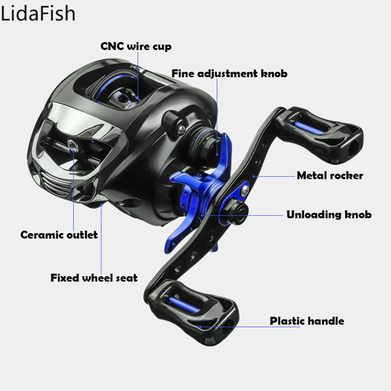 

LidaFish 12+1BBs 8KG Drag Super Light Baitcasting Reel 6.3:1 Gear Ratio Freshwater Fishing Reel Fishing Wheel