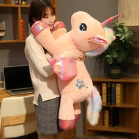 huggable huge rainbow unicorn plush toy stuffed dolls flying horse toy for children girl soft pillow home decor birthday gifts