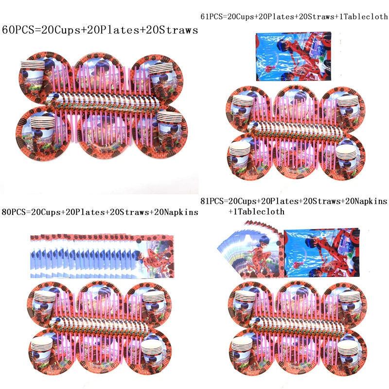 

10-20 People Cartoon Insects Paper Plate Cup Birthday Party Decorations Napkin Insects Baby Shower Disposable Tableware Supplies