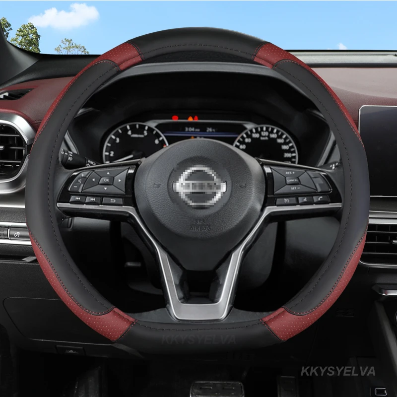 

D type Car Steering Wheel Cover For Nissan Rogue X-trail Kicks Rogue Sport Hybrid 2017 - Now Qashqai 2019 - Now Car Accessories
