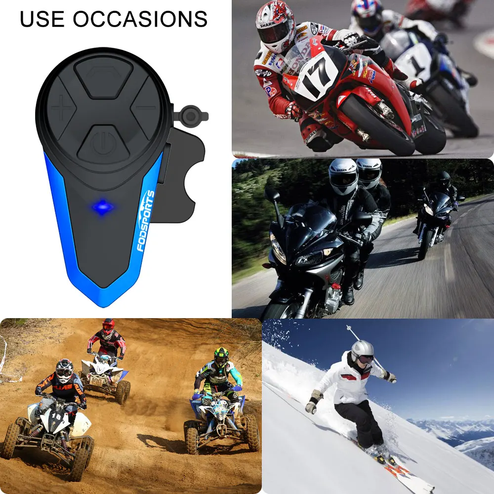 1 шт. Fodsports BT-S3 мотоциклетный шлем intercoms 1000 м моторный шлем гарнитура 2 всадника Шлем Интерком FM радио наушники шлем