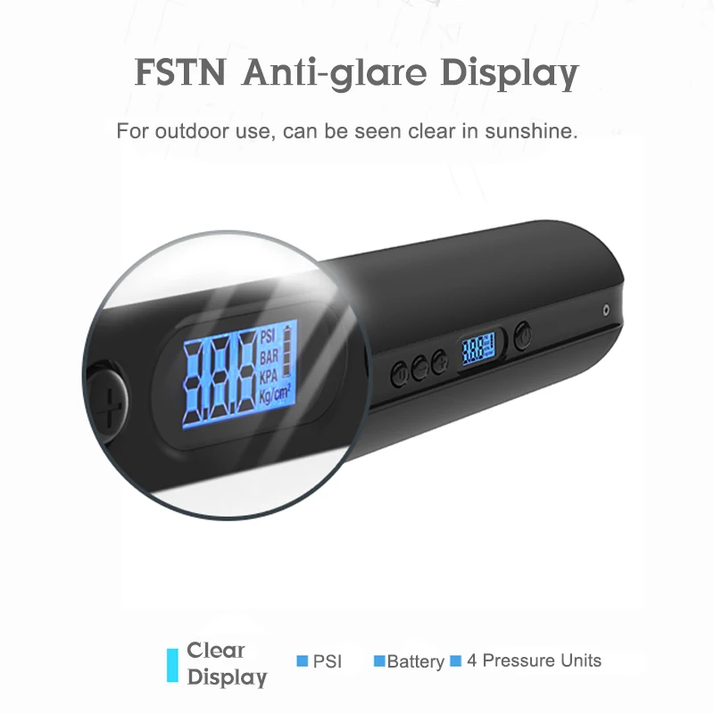 

LCD Air Compressor Wireless Electric Inflatable pump High Pressure Portable Tyre Inflator 12V 150PSI for Car Bicycle Ball