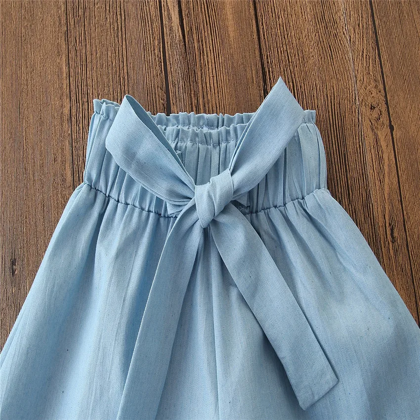 

Summer Children Clothing Set Small Child Baby Clothes Girls Short-sleeved Suspenders Shirt with Short Pants Two-piece Suits